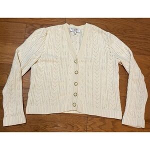 St John by Marie‎ Gray Cable Knit Beautiful Sweater Women's 2 Beige Made in USA
